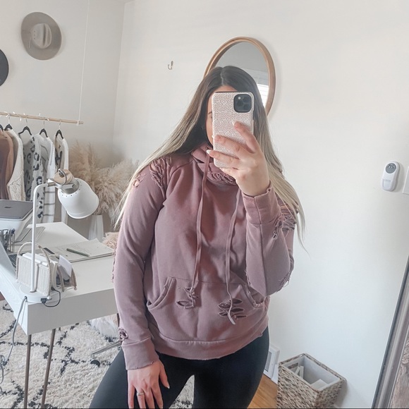 ALO Yoga Tops - ALO Yoga Mauve Hoodie
